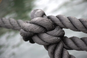 Knoten eines Seils